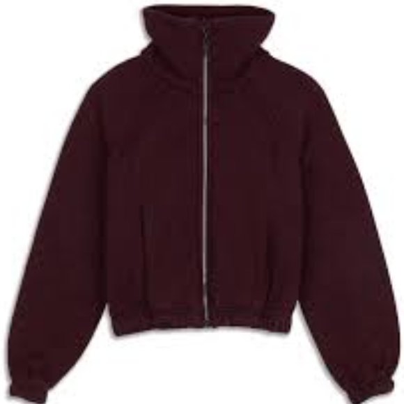 Women's Lululemon Cropped Full-Zip Plush Times Fleece Jacket - Picture 8 of 16